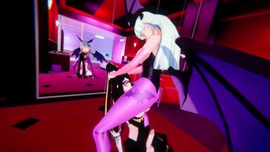 Two Futa Bayonettas x two Futa Morrigans orgy - 3 image