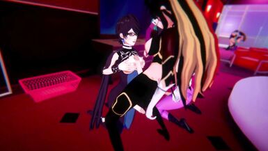 Two Futa Bayonettas x two Futa Morrigans orgy - 5 image