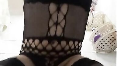 Cute Colombian Shemale Sucks Her Dildo get It In Her Ass And Enjoys It - 13 image