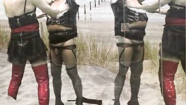 Mrs Samantha punishes her slave tgirl Marina with a good spank, and teases her - 12 image