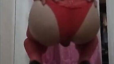 Cute Crossdresser In Sexy Dress Loves To Play With Her Dildo In Her Ass - 2 image