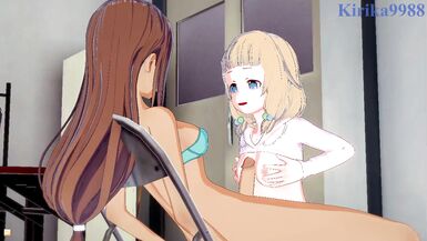 Sakura and Umiko Ahagon have intense futanari sex - New Game! Hentai - 4 image