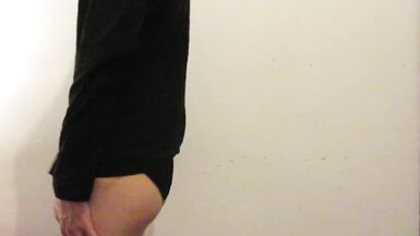 goth femboy fingers cute butt + cums - 2 image