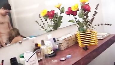 Straight hunk gets head from a provocative tan shemale - 5 image