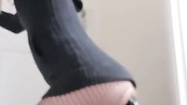 Cd sissy playing with a huge butt plug machine - 15 image