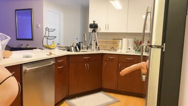 Hot Crossdresser Dildo Fucked in Kitchen - 2 image