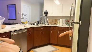 Hot Crossdresser Dildo Fucked in Kitchen - 3 image