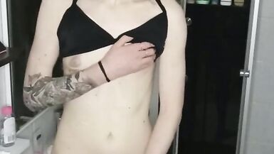 Fucking myself in the ass and jerking until I cum in the bathroom  - 14 image