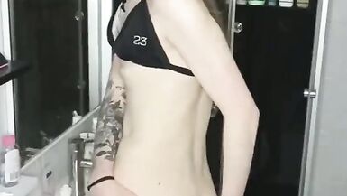 Fucking myself in the ass and jerking until I cum in the bathroom  - 9 image