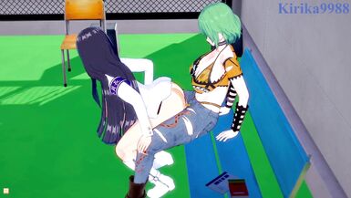 Ikaruga and Hikage have intense futanari sex on a deserted rooftop. - Senran Kagura Hentai - 13 image