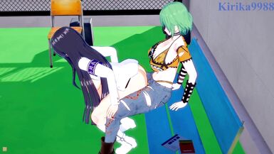 Ikaruga and Hikage have intense futanari sex on a deserted rooftop. - Senran Kagura Hentai - 14 image