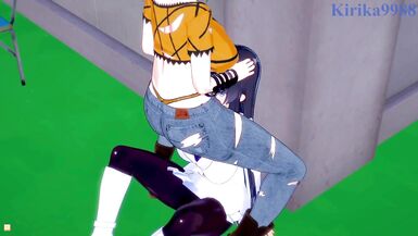 Ikaruga and Hikage have intense futanari sex on a deserted rooftop. - Senran Kagura Hentai - 3 image