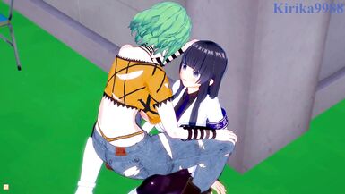 Ikaruga and Hikage have intense futanari sex on a deserted rooftop. - Senran Kagura Hentai - 4 image