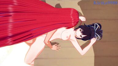 Asuka and Crimson Homura have intense futanari sex on the beach. - Senran Kagura Hentai - 15 image