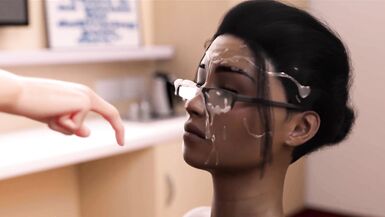 Animated Office Story where Hot Dickgirl fucks Ebony Girl in Anal and Cum on Face - 14 image