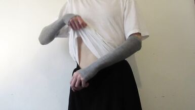 bondage femboy ties themselves in harness - 2 image