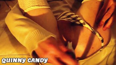 Sissy in stockings stretch tight asshole with huge vibro toy! - 15 image