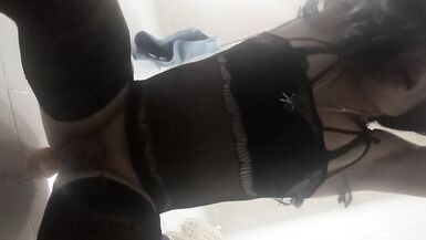 Cute Colombian shemale enjoys and gets excited with dildo in her ass - 15 image