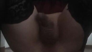 Cute Colombian shemale in sexy lingerie has fun with dildo in her ass - 3 image