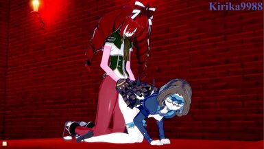 Garie Tuman and Micha Jawkan have intense futanari sex in a secret room. - Symphogear Hentai - 13 image