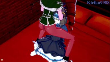 Garie Tuman and Micha Jawkan have intense futanari sex in a secret room. - Symphogear Hentai - 2 image