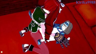 Garie Tuman and Micha Jawkan have intense futanari sex in a secret room. - Symphogear Hentai - 5 image