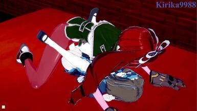 Garie Tuman and Micha Jawkan have intense futanari sex in a secret room. - Symphogear Hentai