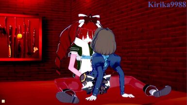 Garie Tuman and Micha Jawkan have intense futanari sex in a secret room. - Symphogear Hentai - 9 image