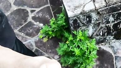 Female Outdoors, Leather Skirt, High Heels, Masturbation, Beautiful Legs, Leg Fetish, Black Pantyhos - 15 image