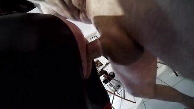 Latex shemale takes a big cock - 14 image