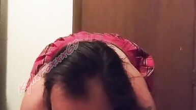 Naughty tranny schoolgirl slut Kylie Foxxx fucks her hole like a whore - 4 image