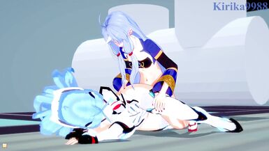 KOS-MOS and Suzuka-Hime have intense futanari sex - Xenosaga & SRW OG Saga: Endless Frontier Hentai - 11 image