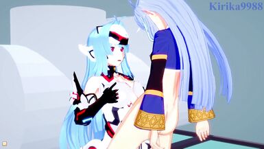 KOS-MOS and Suzuka-Hime have intense futanari sex - Xenosaga & SRW OG Saga: Endless Frontier Hentai - 3 image