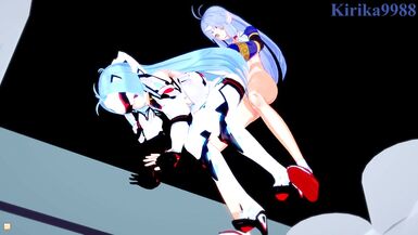 KOS-MOS and Suzuka-Hime have intense futanari sex - Xenosaga & SRW OG Saga: Endless Frontier Hentai - 9 image