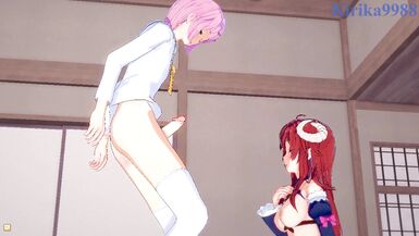 Shamiko and Chiyoda have intense futanari sex - The Demon Girl Next Door Hentai - 4 image