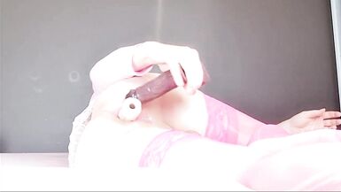 Sissy rides two dildo's! - 9 image