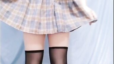 Kasnicole001 Kigurumi JK pantyhose&stocking vibrator masturbation to orgasm - 2 image