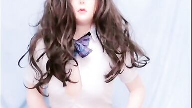 Kasnicole001 Kigurumi JK pantyhose&stocking vibrator masturbation to orgasm - 5 image