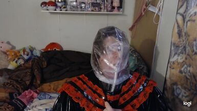 PVC Rubber School Girl Sissy Breathplay and pillow hump - 1 image