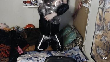 PVC Rubber School Girl Sissy Breathplay and pillow hump - 2 image