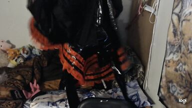 PVC Rubber School Girl Sissy Breathplay and pillow hump - 4 image