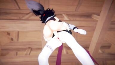 Vtuber - Futa Nakiri Ayame and Futa Ookami Mio fuck each other | Swap - 6 image