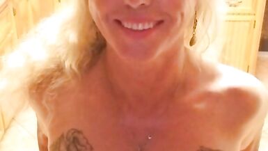 Stroking my she cock let's eat cum - 5 image