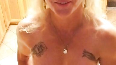 Stroking my she cock let's eat cum - 8 image