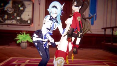 Genshin Impact - Futa Amber x Eula hot sex - 2 image