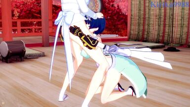 Yozakura and Yumi have intense futanari sex in a deserted shrine. - Senran Kagura Hentai - 2 image
