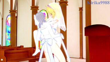 Ryona and Yumi have intense futanari sex in a church. - Senran Kagura Hentai - 5 image