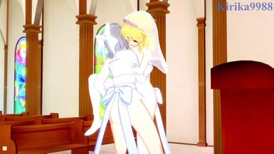Ryona and Yumi have intense futanari sex in a church. - Senran Kagura Hentai - 6 image
