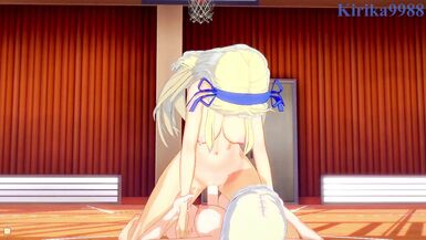 Katsuragi and Yomi have intense futanari sex in a deserted gymnasium. - Senran Kagura Hentai - 13 image