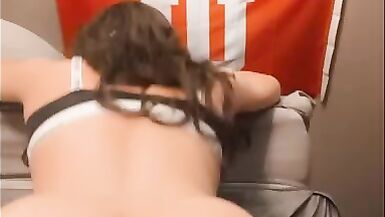 Horny Goth Crossedressing Femboy Practices with a Dildo(voiced) - 13 image